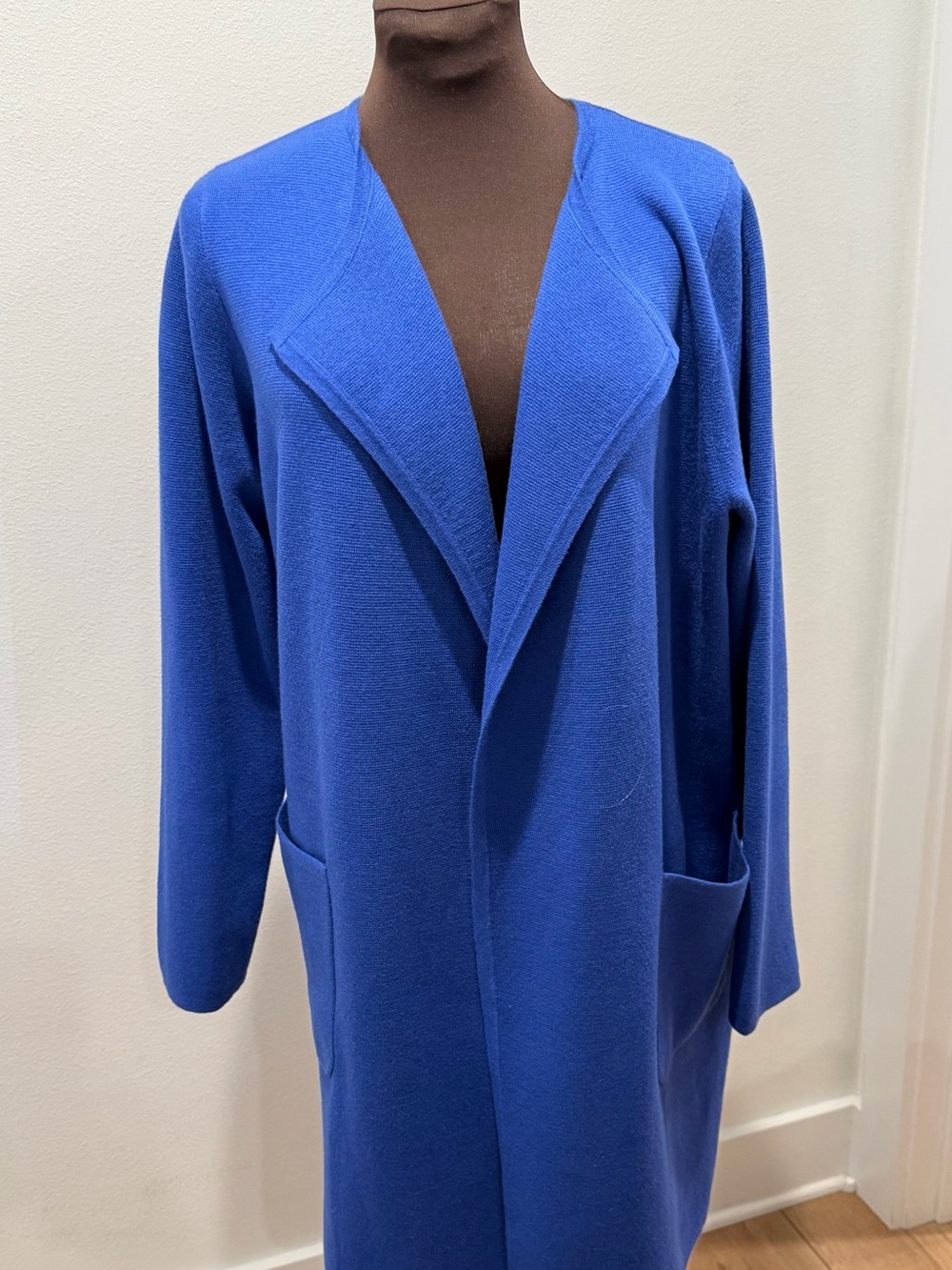 J. Crew Juliette collarless sweater blazer in a brilliant cobalt blue.